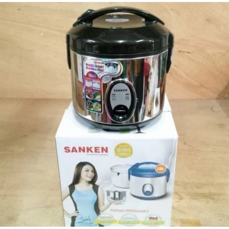 SANKEN RICE COOKER SJ 130SP PENANAK NASI 1 LITER STAINLESS STEEL