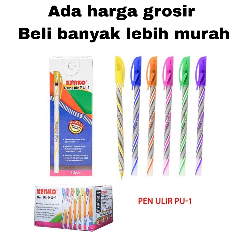 

SOS Bolpen KENKO ULIR (12pc) / Balpen/Pulpen/Ballpoint/Pen/Pena