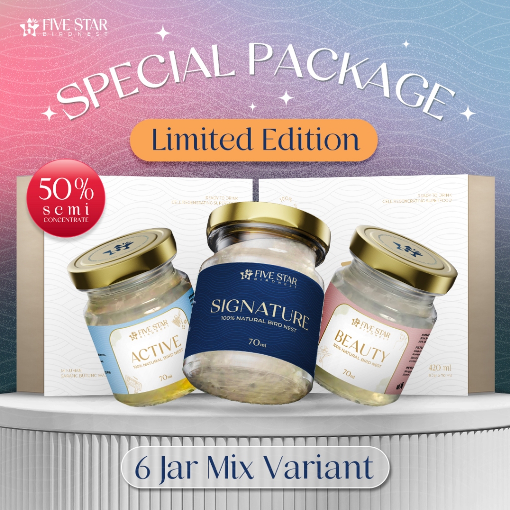 FIVESTAR Special Package Limited Edition I Minuman Sarang Burung Walet 50% Semi Concentrate isi 6 Ja