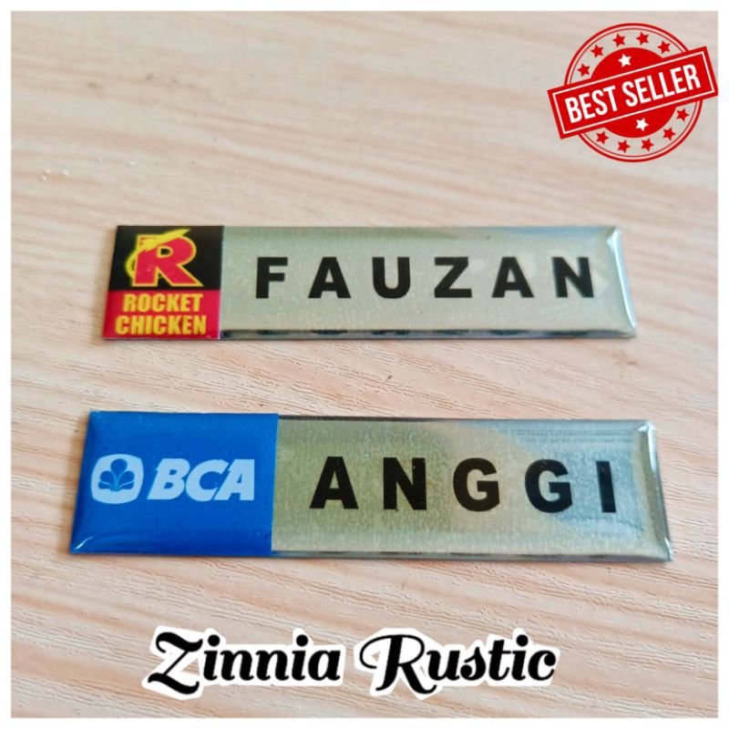 

nametag silver nametag peniti papan nama resin