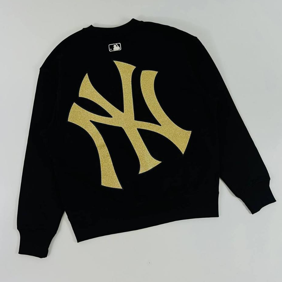 MLB Gold Glitter NY Logo Black Sweatshirt ORIGINAL