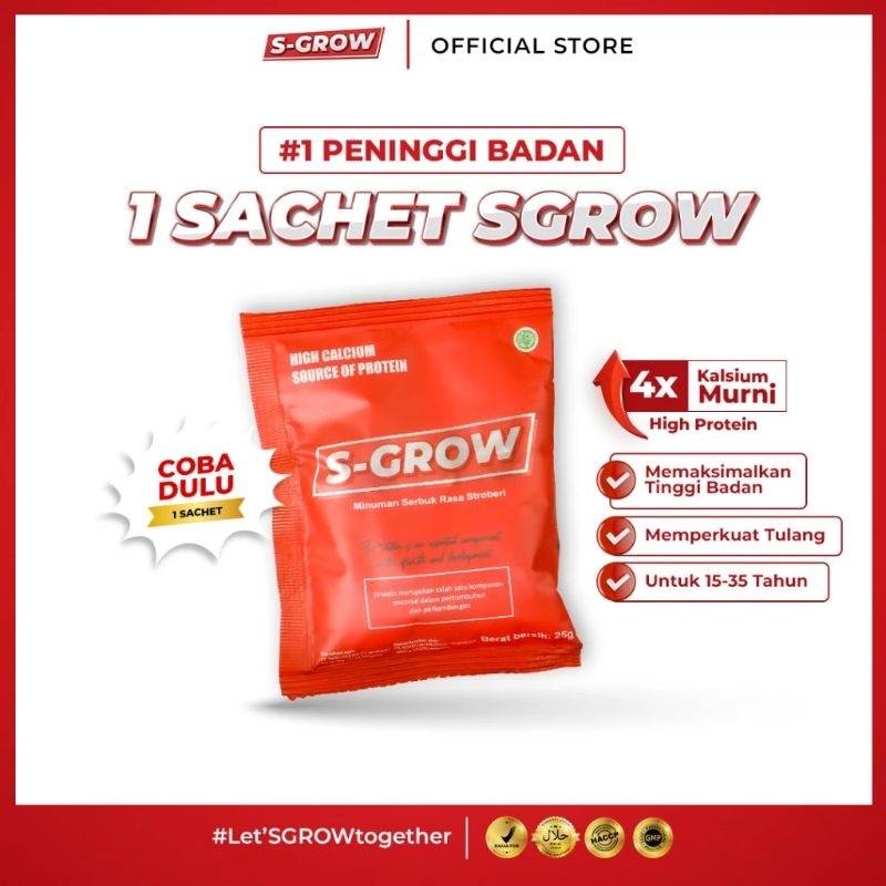 

S-GROW Susu Peninggi Badan Terbaik Untuk Remaja Dan Dewasa -1 SACHET S-GROW