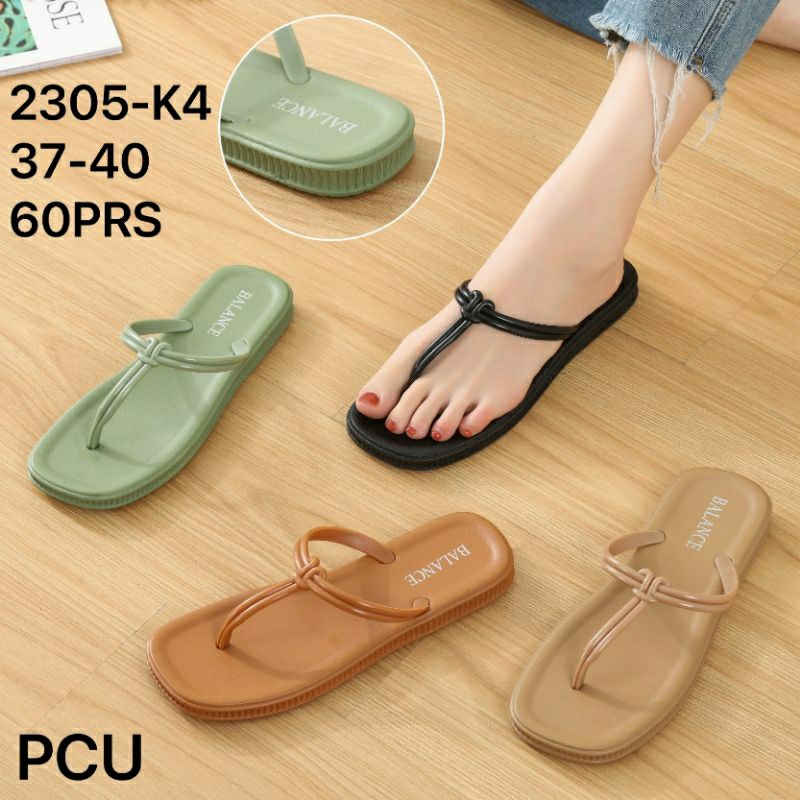 2305-K4 Original Sandal Balance Jepit Motif Tali Kabel Wanita Bahan Rubber PCU Terbaru Karet Jelly I
