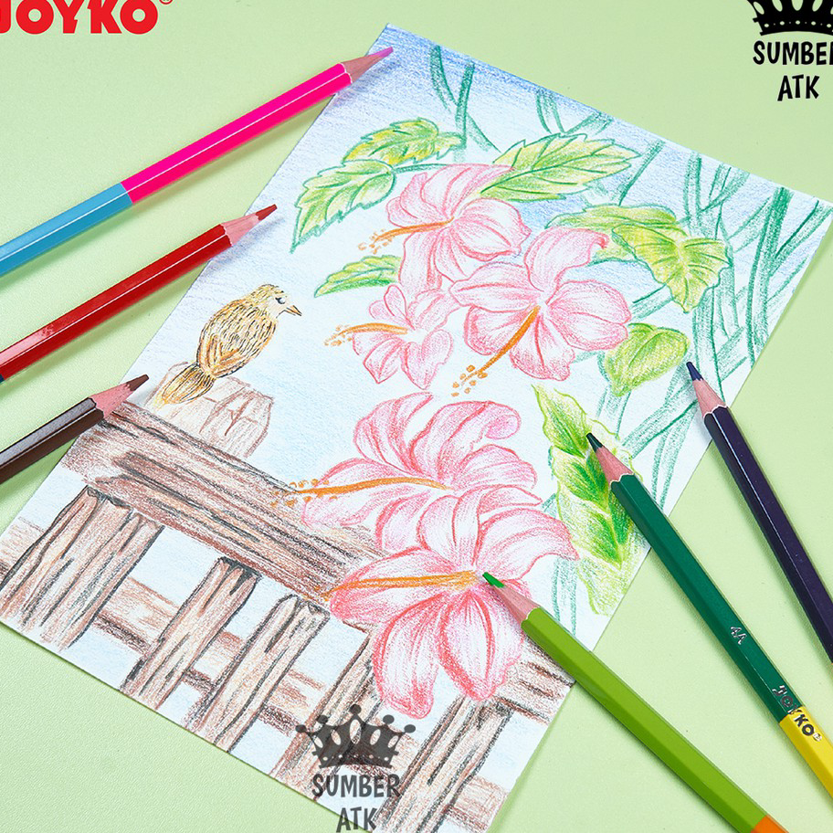 

Terkini Pensil Warna Bi-Color Pencils Joyko Duo Color 2 Warna Per Pensil CP-Bi100 ➡✷