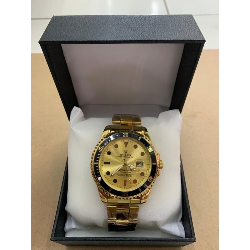 Jam Tangan pria  Rolex submariner Rantai Stainless Tahan Air Tanggal  Aktif