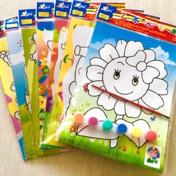 

Bayar Di Tempat DIY Set anak Mewarnai Cat Air Water Color Edukasi Anak( 1 Set) Laris