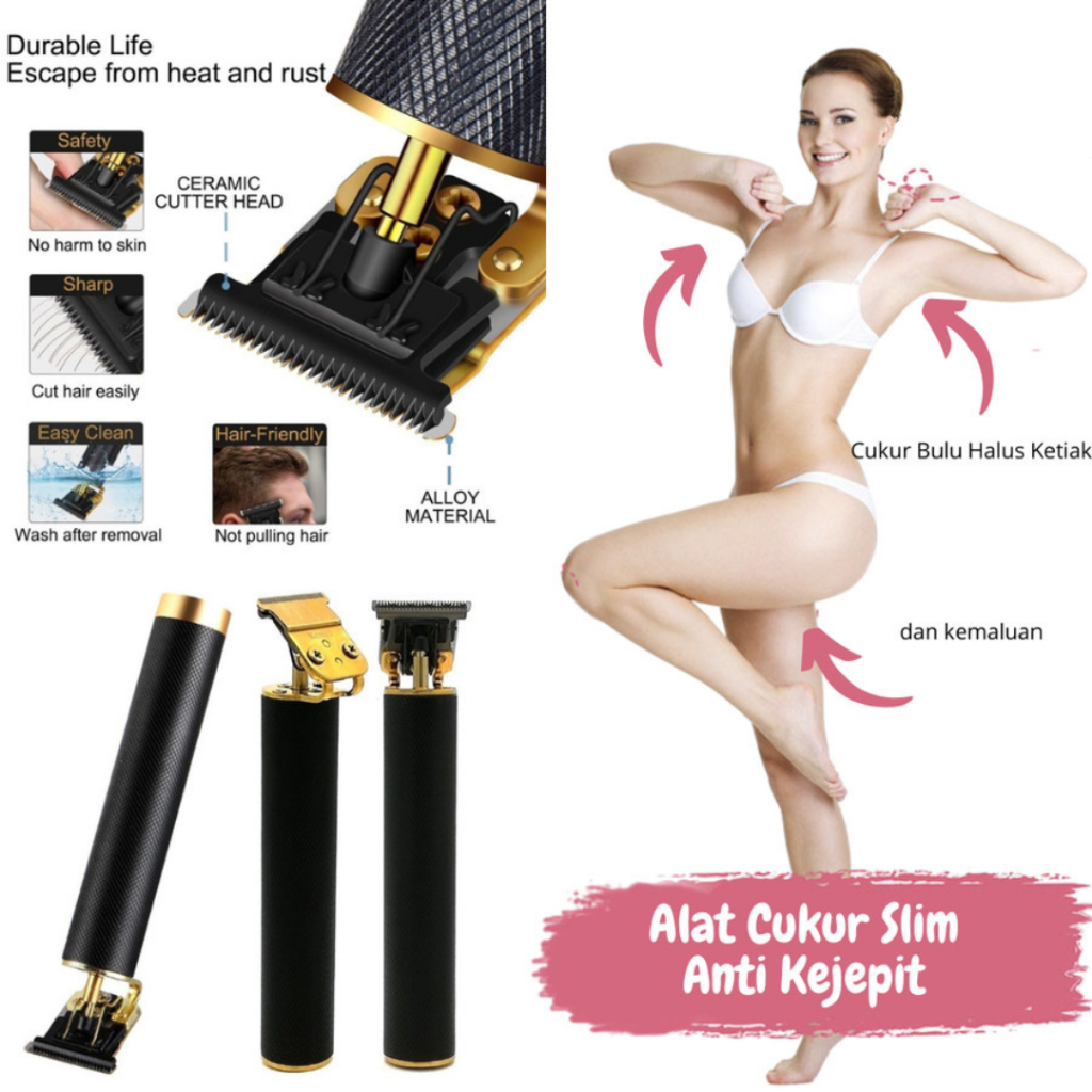 Alat Cukur Rambut Bulu Wanita Pria Tanpa Kabel Bisa di Cas Pencukur Bulu Kemaluan Anti Lecet