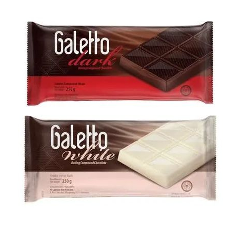 

➪➽✳✧ Coklat Galetto Dark 250gr / Coklat Galetto White 250gr / Coklat Batang Blok