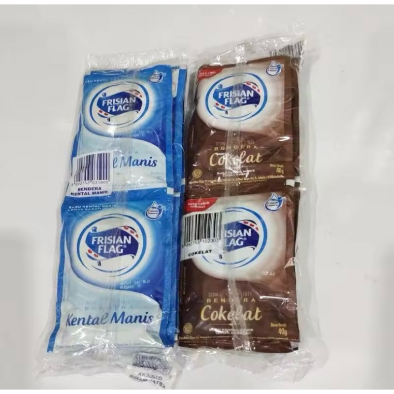 

Frisian flag susu coklat atau putih (isi 6 sachet)