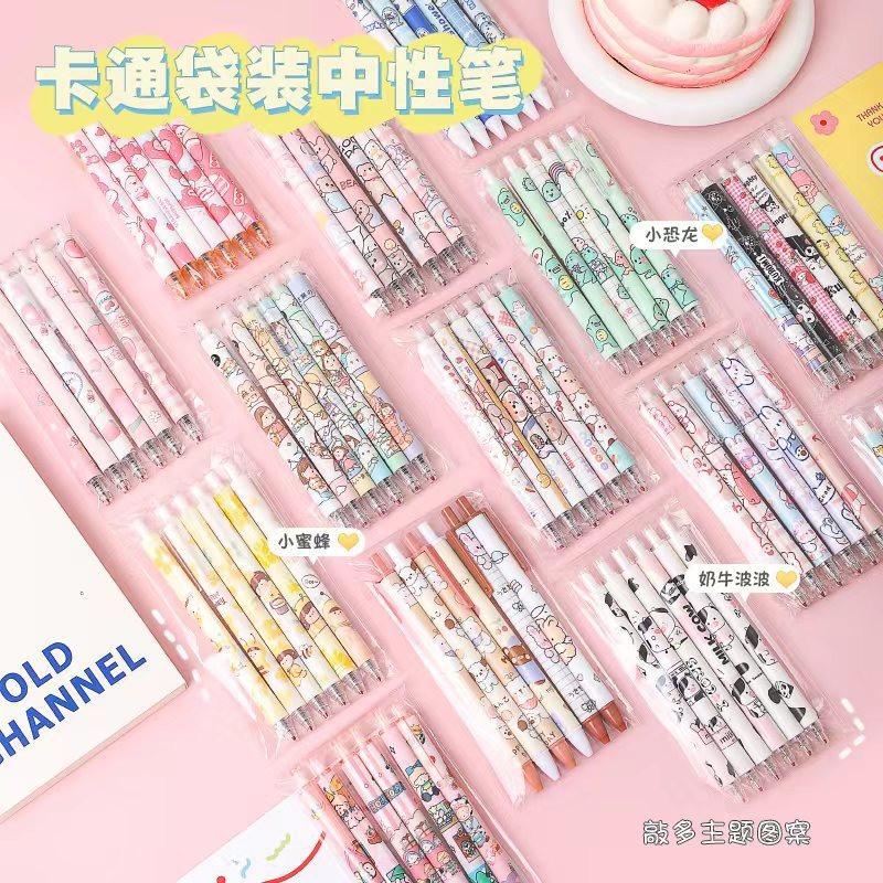 

6Pcs Pulpen Gel Mekanik 0.5mm / Ballpoint Mekanik 6 Pcs Tekan Gel Pena Pena Alat Tulis Kantor
