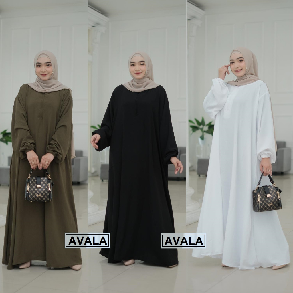 AVALA - [Ld 150 Gamis Melar Jumbo Polos AIRFLOW] [Strech Dress CRINKLE Super DUPER Jumbo] Dres Big S