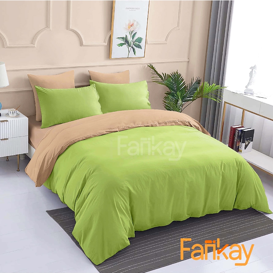 Bed Cover Set Sprei Matcha Cream Latte - Ukuran Lengkap - Fankay