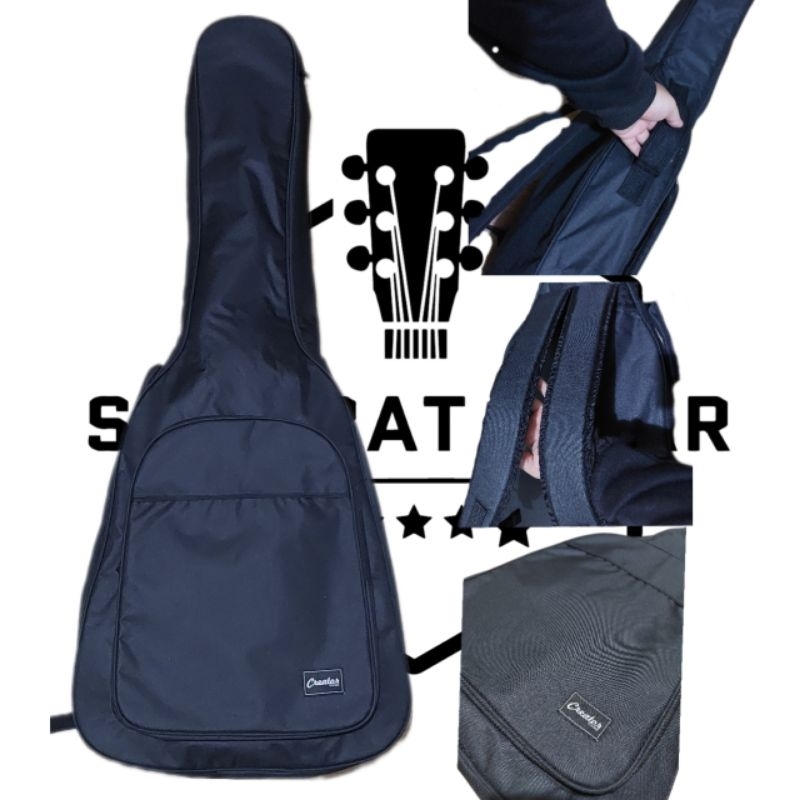 Tas softcase gitar akustik jumbo semi gigbag hollow bodi bisa