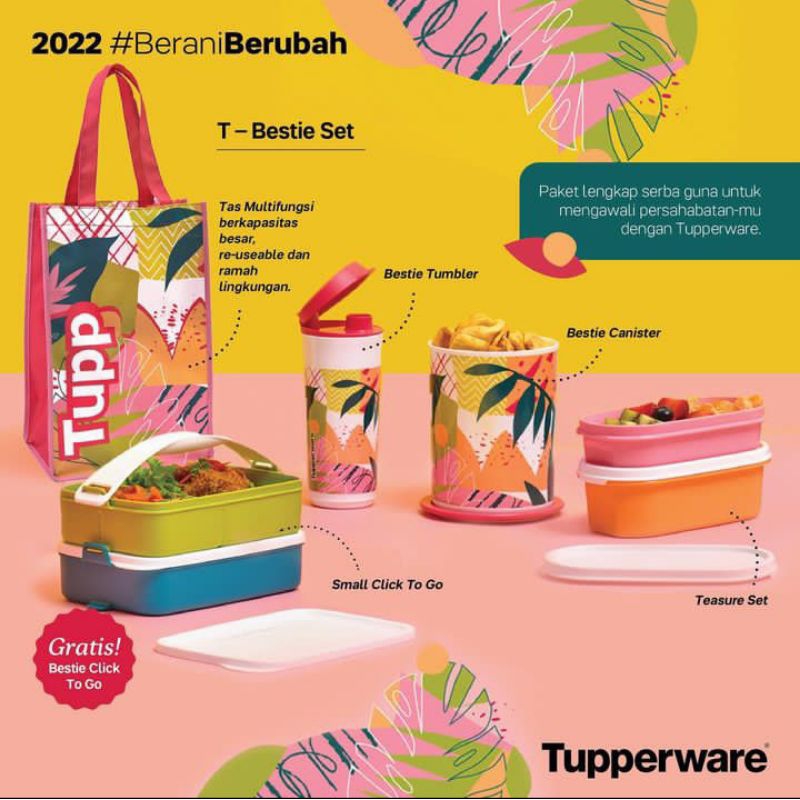 T bestie set tupperware / paket bekal tupperware