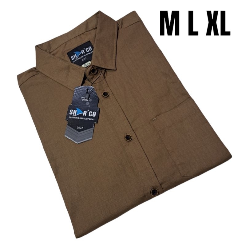 KEMEJA POLOS PRIA LENGAN PENDEK BAJU KOTAK HEM SALUR PREMIUM PRIA WANITA BAHAN KATUN SIGARET