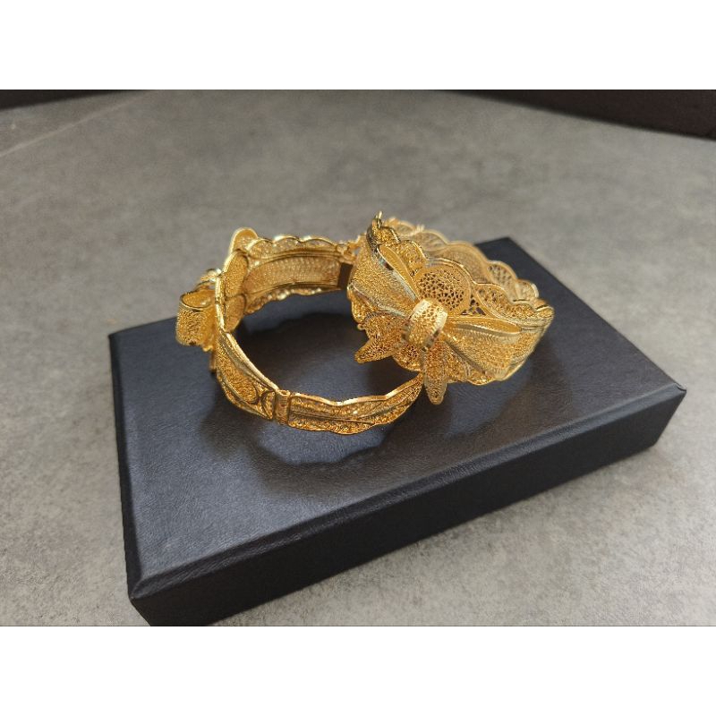 gelang pita lapis emas 24k kualitas premium asli kerajinan tangan Yogyakarta gelang kendari gelang e
