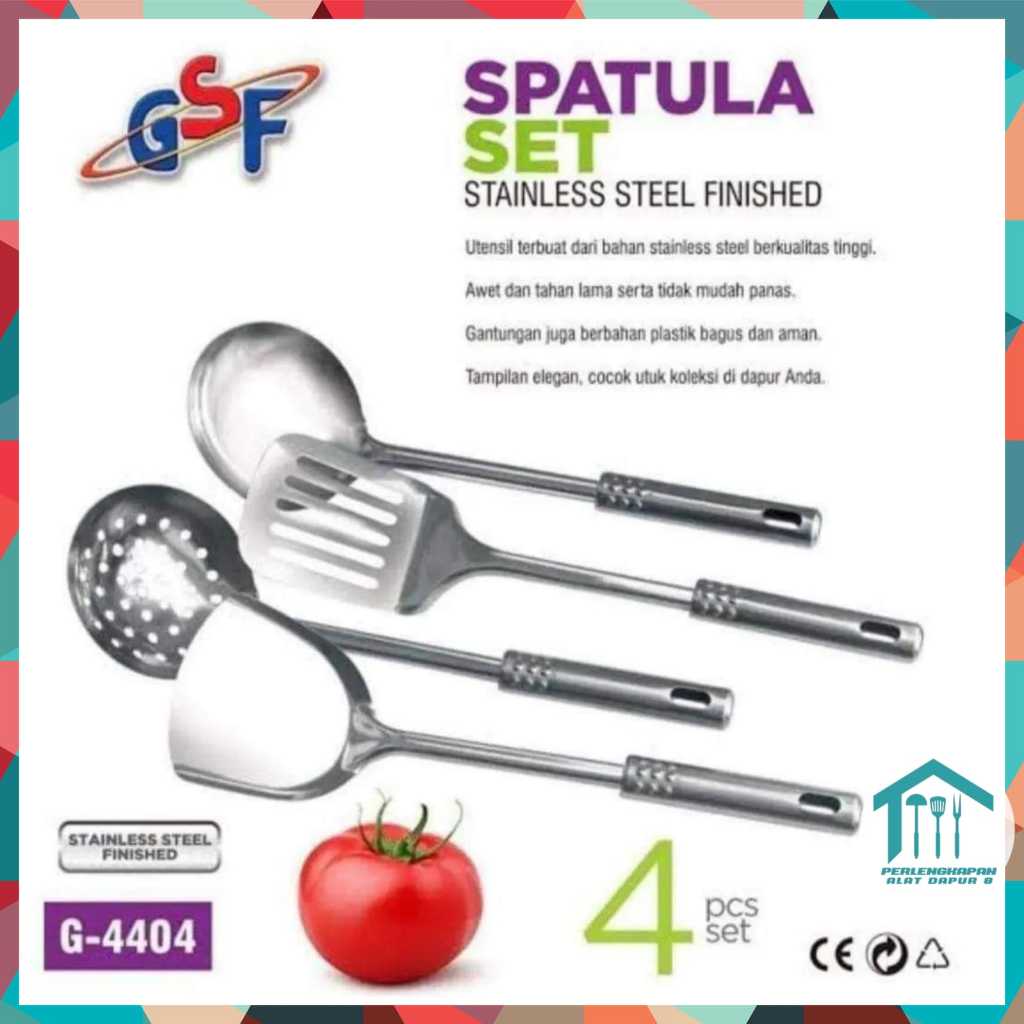 SPATULA SUTIL STAINLESS STELL SET/ SPATULA SET 4PCS STAINLESS / SPATULA SET GSF 4404 / SPATULA SET 4
