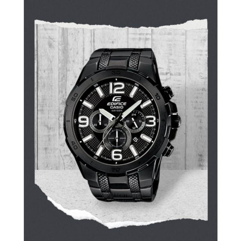 Jam tangan pria CASIO, EFR-538BK-1AVUDF, EDIFICE Series, sport chronograph, water resistant 10atm, s