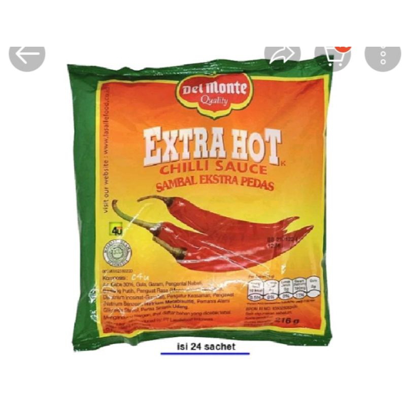 

Delmonte Extra hot 8gr 24 pcs