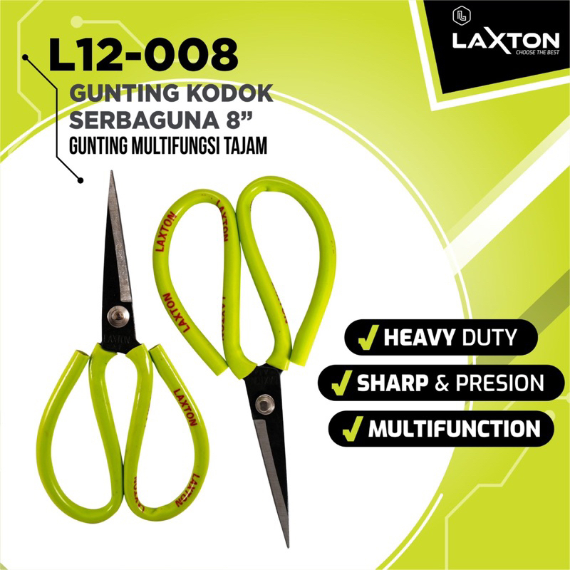 

LAXTON L12-008 gunting kodok 8" pemotong serbaguna multifungsi alat tulis prakarya murah laris