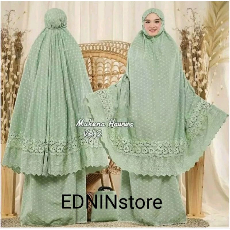 MUKENA HAWA full bordir kombinasi renda mukena model terbaru