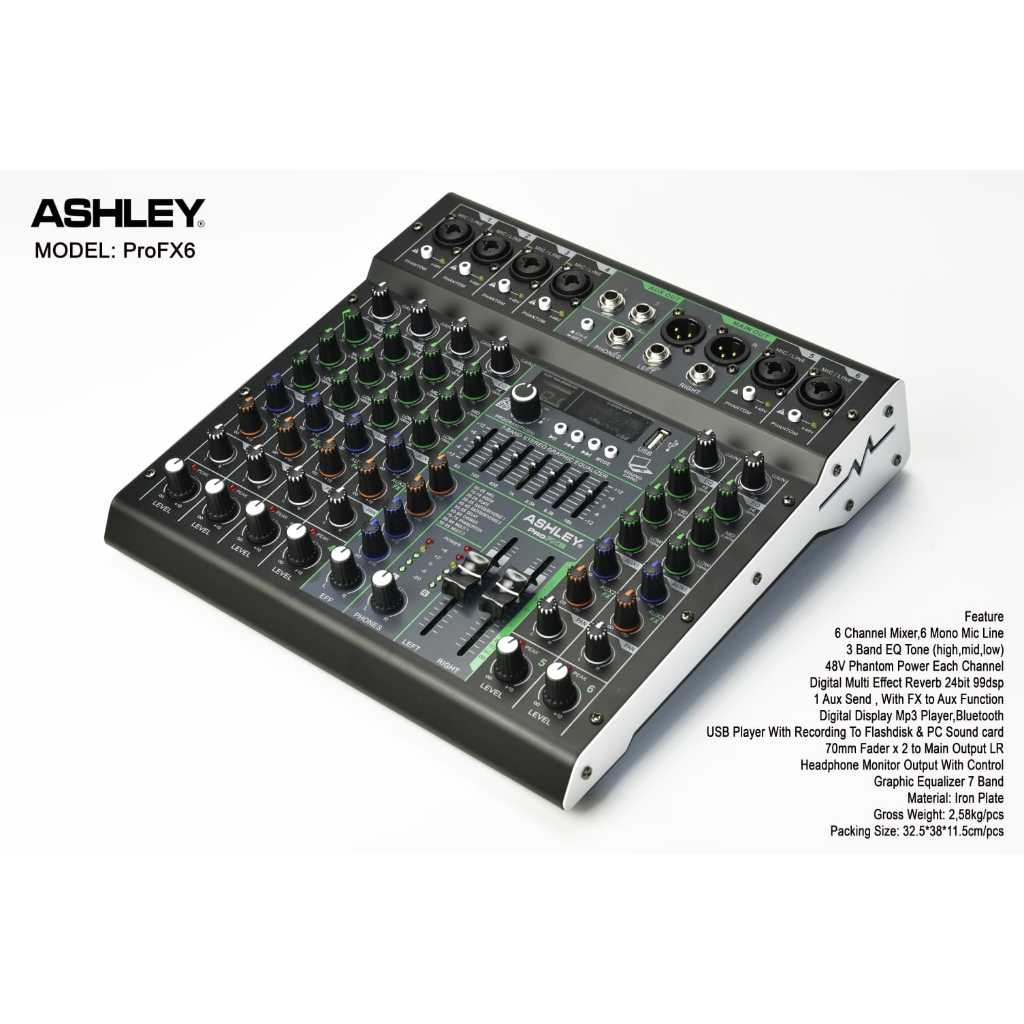 Mixer ASHLEY Pro FX 6 (6Ch)