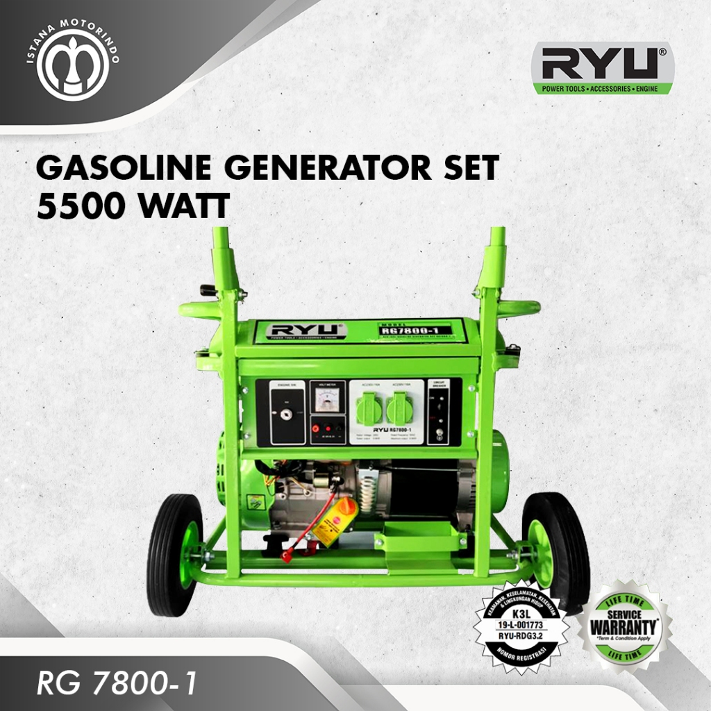 RYU Genset Gasoline Generator Set 7800-1