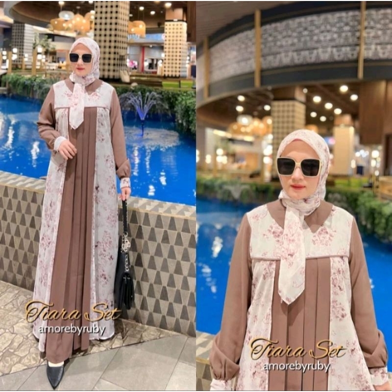 TIARA SET DRESS AMORE BY RUBY BUNGA CERUTY BUSUI FRIENDLY GAMIS MEWAH