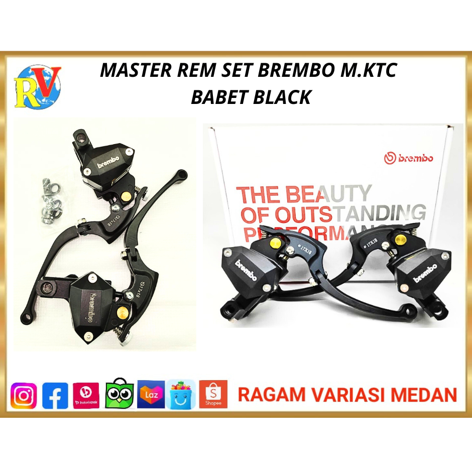 MASTER REM SET BREMBO MODEL KTC DOUBLE TABUNG BABET HITAM UNIVERSAL PCX NMAX VARIO BEAT MIO VIXION