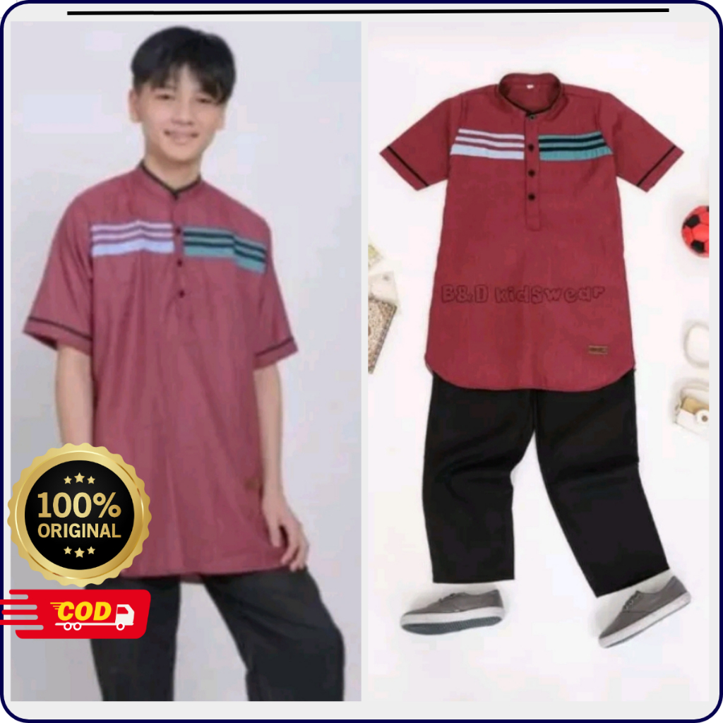 Setelan Muslim Baju Koko Anak Remaja Kurta Fauzan (one set of teenage/usia 6-16 thn) by B&D Kids