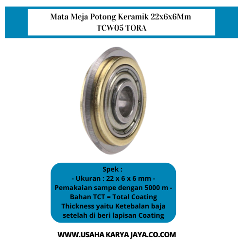 TORA Mata Meja Potong Keramik Manual 22 x 6 x6 Mm TCW05 Original Terbaru Pisau Potong Keramik Bearin