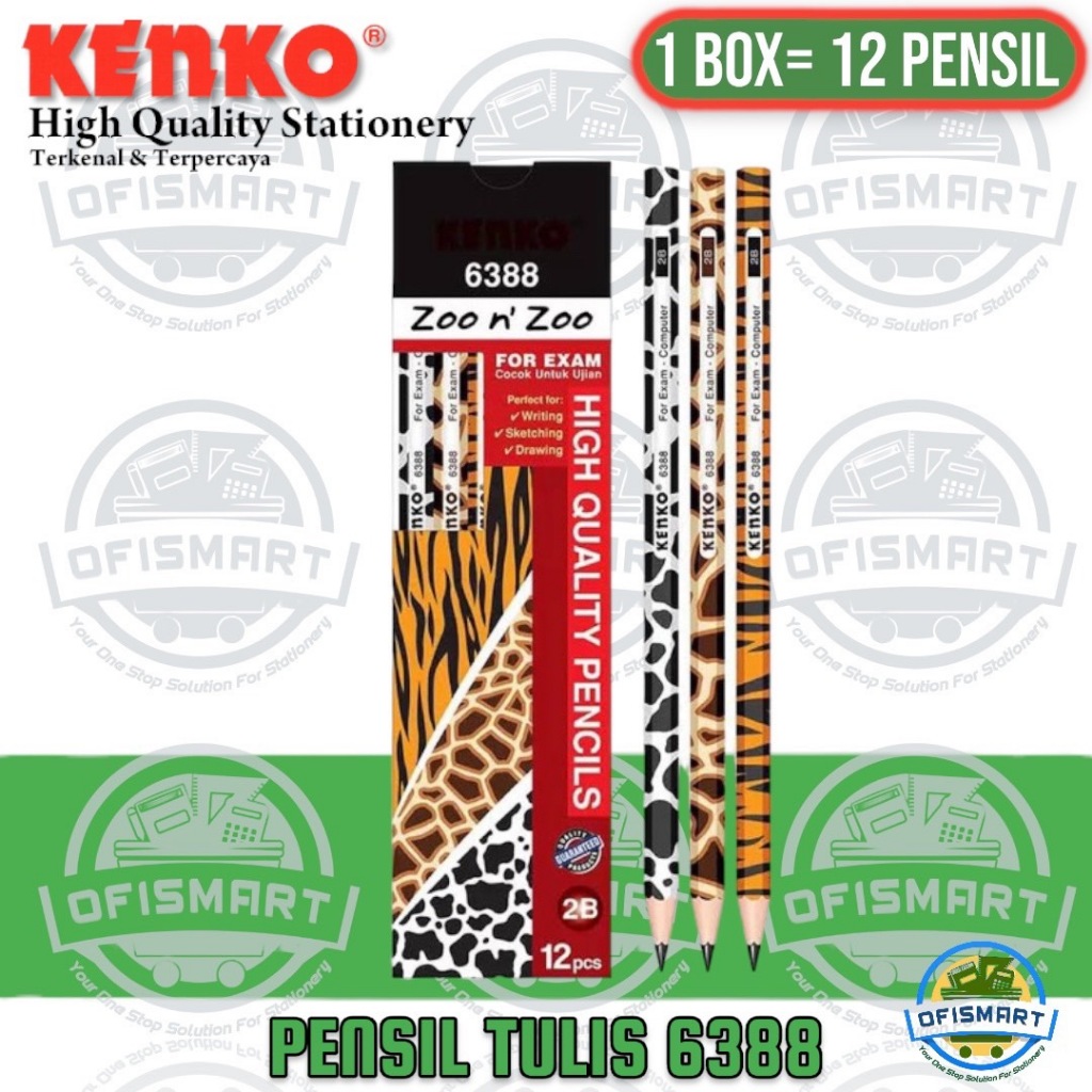 

Kenko Pensil Tulis 2B Zoo N Zoo 6388 | @1Pax=12Pensil