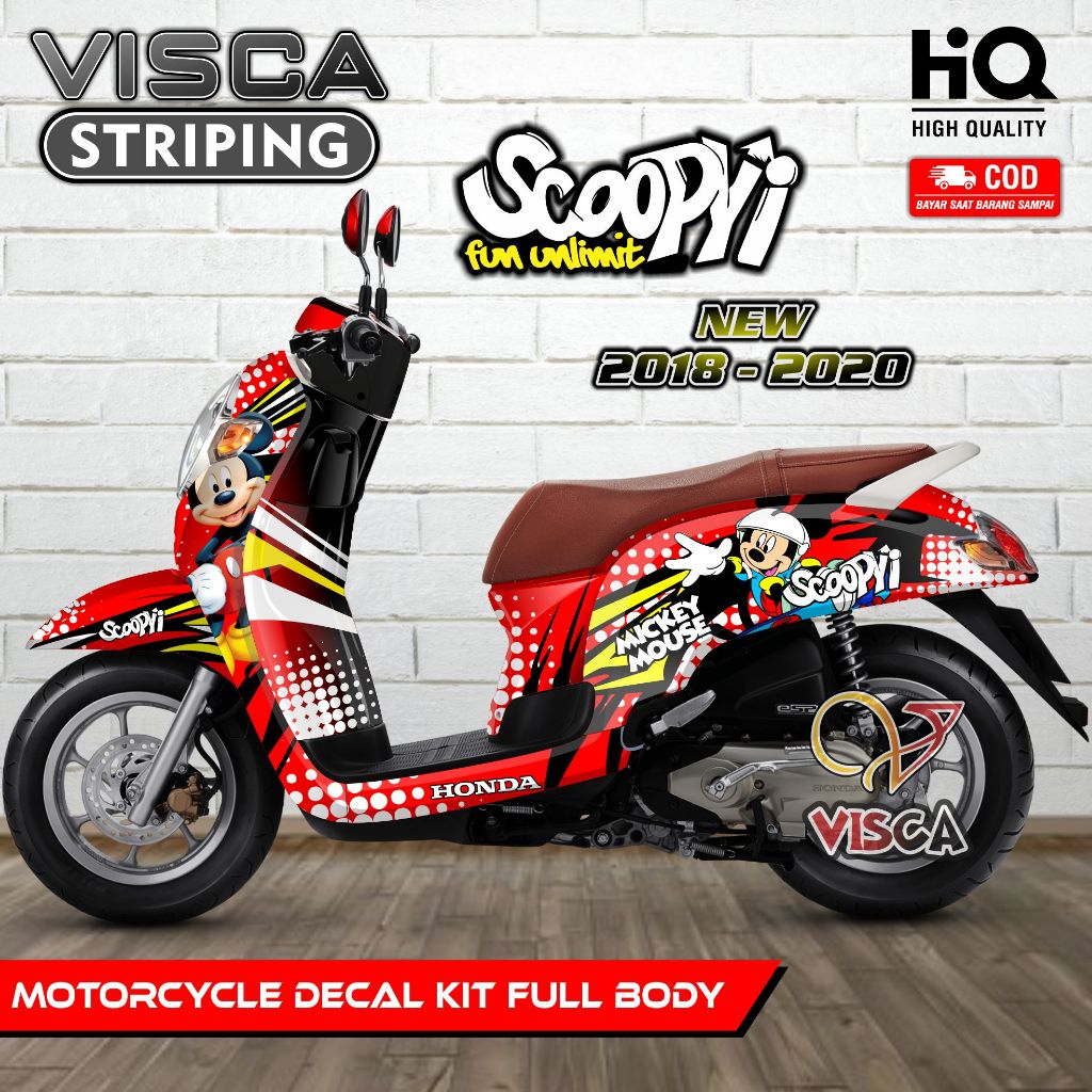 Decal Scoopy New 2018 2019 2020 Full Body - Stiker Scoopy 2019 Fullbody - Dekal Scoopy 2020 - Stripi