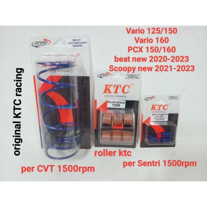 PAKETAN 3IN1 KTC RACING PER CVT KTC RACING 1500RPM PLUS PER SENTRI KTC 1500RPM PLUS ROLLER KTC VARIO