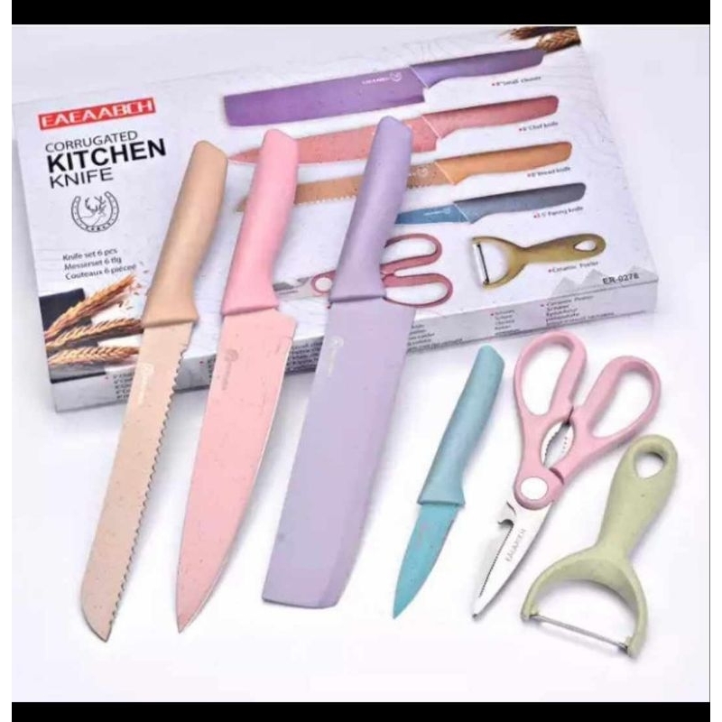 Pisau Set 6 in 1 / Pisau stainless/pisau kitchen 6 in 1/Pisau Set Dapur