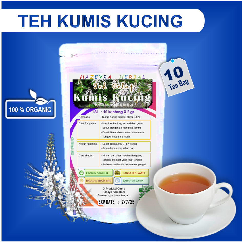 

obat batu ginjal Herbal daun jamu suplemen kesehatan teh kumis kucing isi 10pcs