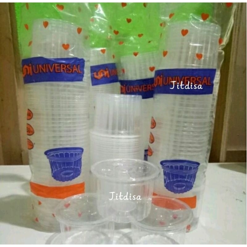 gelas plastik bening 60 ML isi 50 pcs cup jelly / puding belimbing  60 MI
