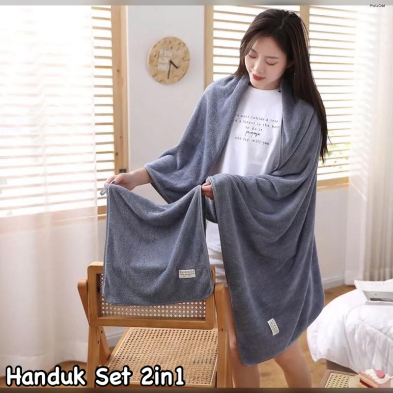 Handuk two in one/Handuk Mandi Dan Wajah Cotton Towel
