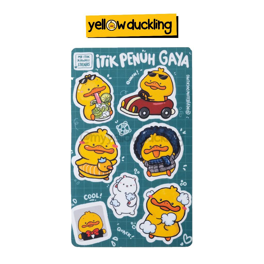 

STICKERS - ITIK PENUH GAYA EDITION STICKER SET - LIMITED EDITION - JURNAL STUDYGRAM DOFF MATTE FINISH WATERPROOFStickers - Itik penuh gaya My Yellow Duckling