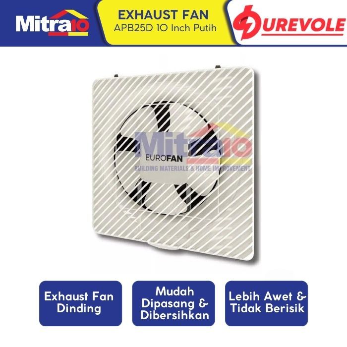 Exhaust Fan Dinding 10 Inch Putih - Kipas Ventilasi, Ruangan Besar - Durevole