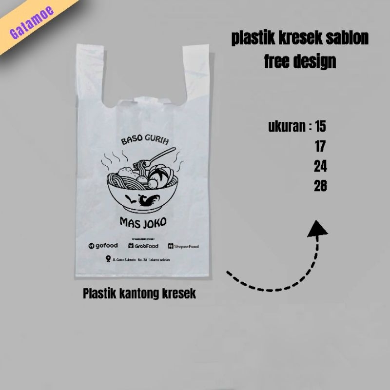 plastik kantong kresek hd putih free sablon