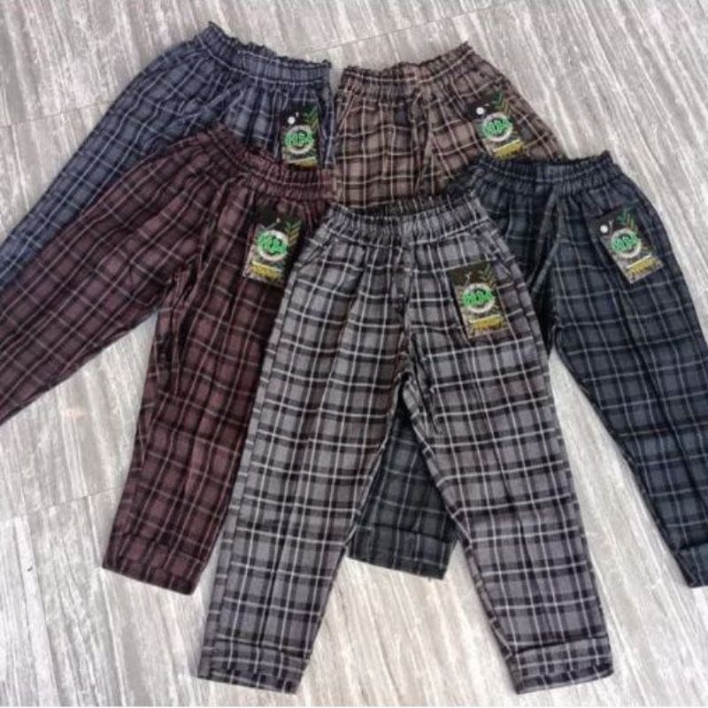 Celana Baggy Pants Motif Kotak Anak Perempuan Usia 6_15 Tahun / Baggy Pants Anak / Celana Panjang An