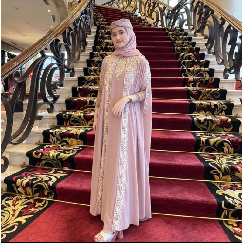 Promo Kaftan Gamis Mahera Kaftan Lebaran Dress Muslim Wanita Free Inner Dan Turban