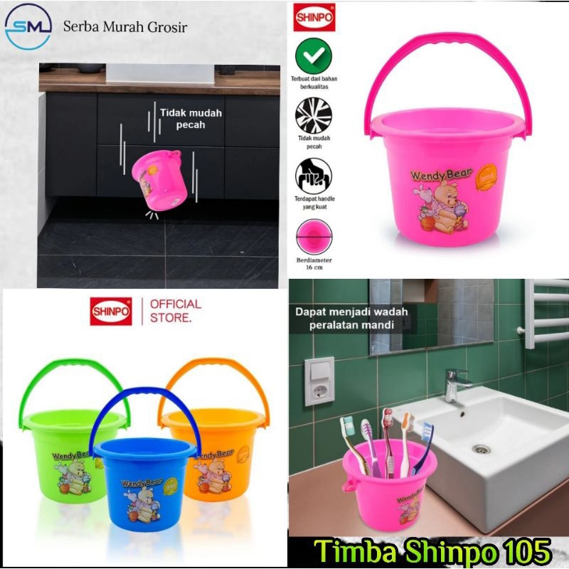 peralatan mandi/Wadah Air/Tempat Air/Tempat Sabun/ember kecil/Timba Shinpo 105