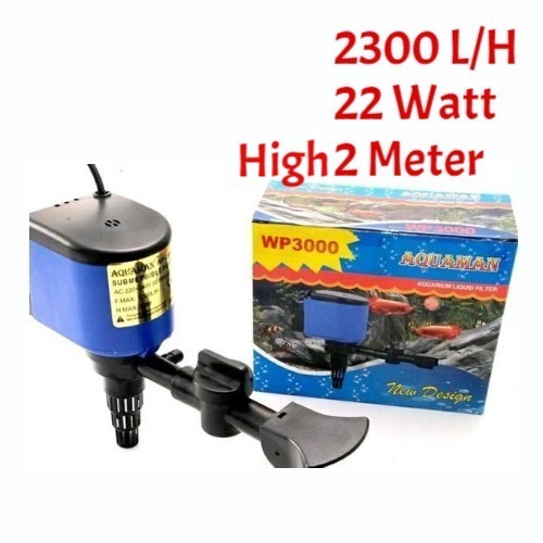 AQUAMAN WP 3000 POWER HEAD Mesin Pompa Celup Filter Aquarium Aquascape Air Terjun Kolam Ikan Gelembu