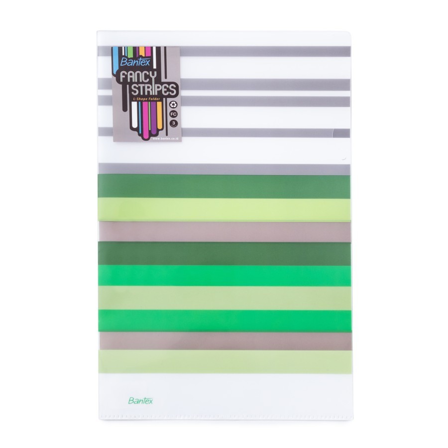 

Bantex Fancy Stripes L Shape Folder Folio Grass Green