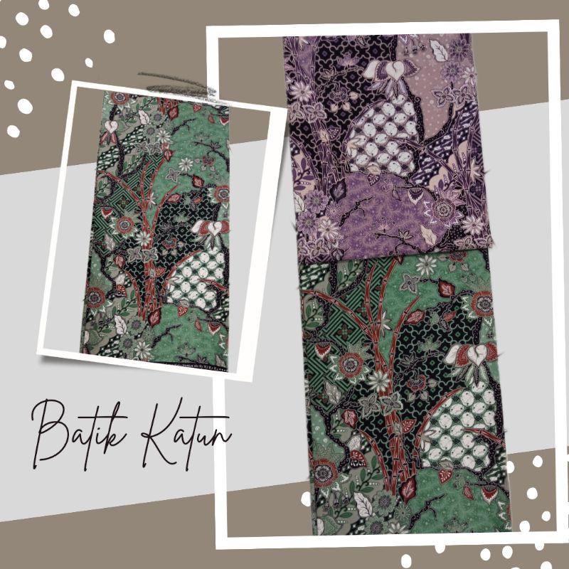 Kain Batik Meteran Bahan Katun Premium Halus Baju Kemeja Koko Gamis Sarimbit Tunik Lavender Hijau Sa