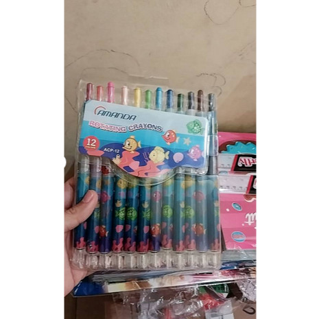 

➵➭✬ Promo Crayon Putar Panjang 12 Warna