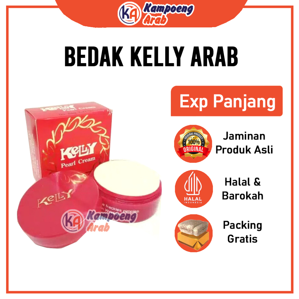 Bedak Kelly Arab Saudi 5gr Original Pearl Cream Sebagai Foundation Mempercantik Wajah Kosmetik