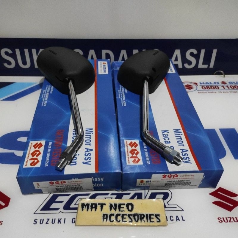 kaca spion sepasang skywave Hayate batang chrome original SGP